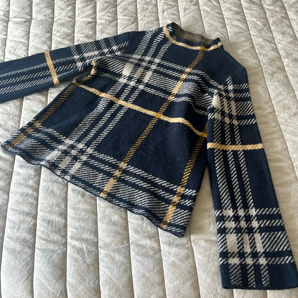 Ann Taylor Wide Sleeve Plaid Pullover Sweater
